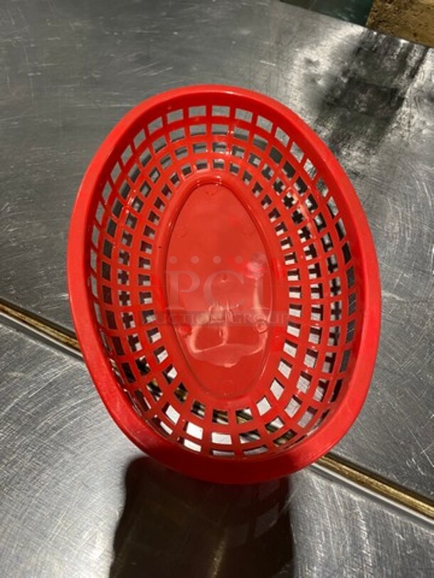 NEW! IN THE BOX! ALL ONE MONEY! 3 DZ Tablecraft Red Poly Oval Fast Food Serving Baskets! - Image 4 of 5