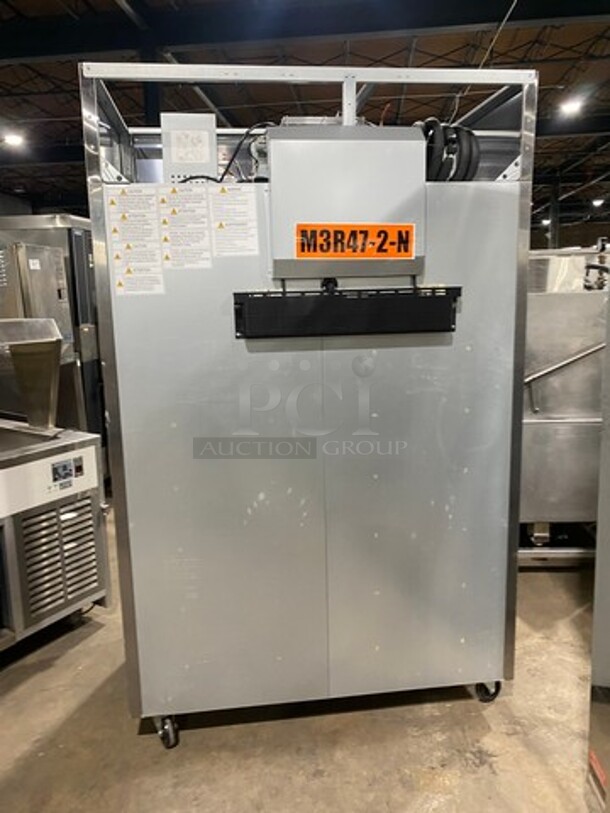 Turbo Air Commercial 2 Door Reach In Cooler! With Poly Coated Racks! All Stainless Steel! On Casters! Model: M3R472N SN: H2K3R41D1357 115V 60HZ 1 Phase - Image 3 of 9