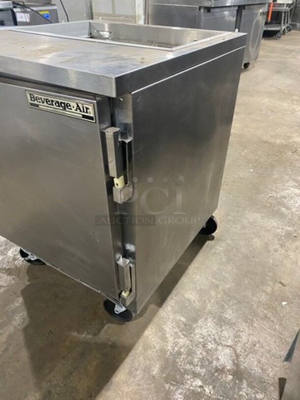Beverage Air Commercial Refrigerated Sandwich Prep Table! With Single Door Refrigerated Storage Space Underneath! All Stainless Steel! Model SP27 Serial 7208954! 115V 1Phase! On Casters! - Image 2 of 10