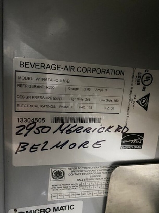 AMAZING! Beverage Air Commercial Refrigerated 10 Tap Cold Brew Coffee Kegerator! With 2 Door Storage Space Underneath! Model: WTR67AHCMMB SN: 13304505 115V 60HZ 1 Phase - Image 7 of 12