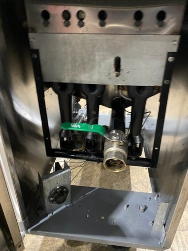 Asber Commercial Natural Gas Powered Deep Fat Fryer! With Metal Frying Baskets! With Backsplash! All Stainless Steel! On Casters! - Image 7 of 8