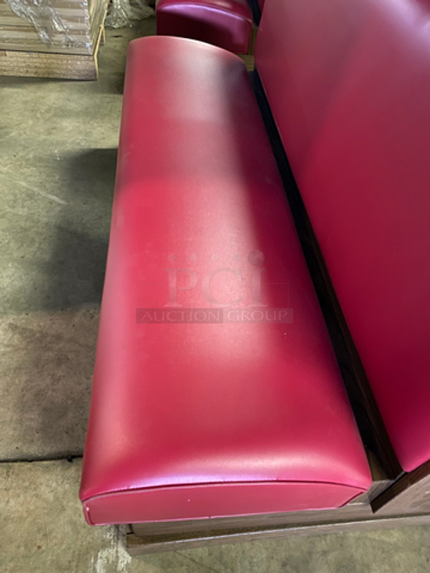 NEW! 2 Dual Sided Red Cushioned Booth Seats! With Wooden Outline! 2x Your Bid! - Image 5 of 7