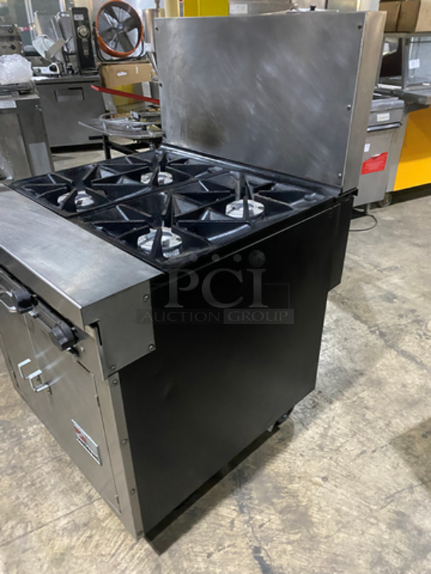 FAB! Southbend Natural Gas Powered WIDE BODY 4 Burner Stove! With Underneath Storage Space! With Raised Back Splash! All Stainless Steel! On Casters! Model: 1364D140 SN: 01H17122 - Image 2 of 10