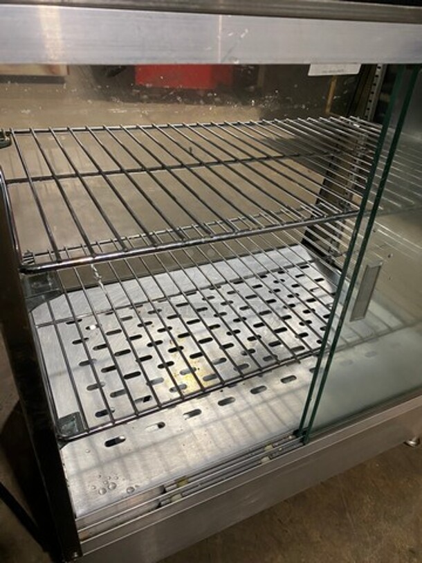 WOW! Like New! Late Model! Carib Commercial Countertop Electric Powered Heated Food Display Case/Patty Warmer! Glass All Around! With Rear Access! Stainless Steel Body! On Legs! Working When Removed! - Image 7 of 10