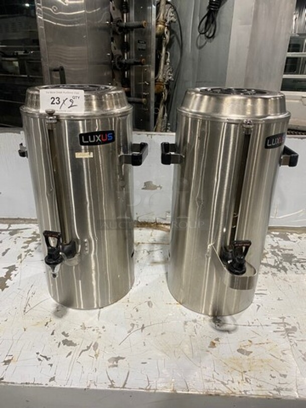 Fetco Commercial Countertop Drink Dispensers! Thermoproved For Hot And Cold Beverages! All Stainless Steel! Luxus Edition! 2x Your Bid!