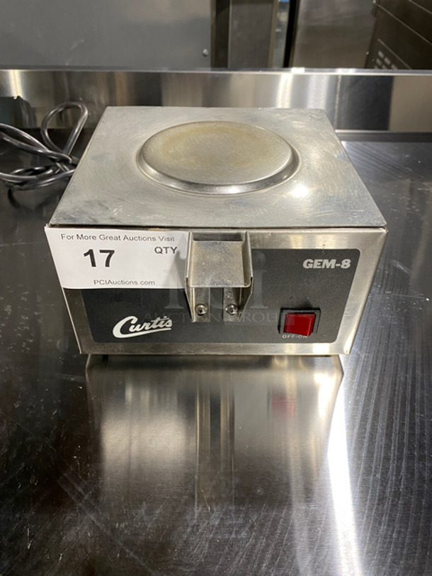 Curtis Commercial Countertop Single Coffee Pot Warmer! Stainless Steel! Model: GEM8 SN: 10587708 120V 60HZ1 Phase