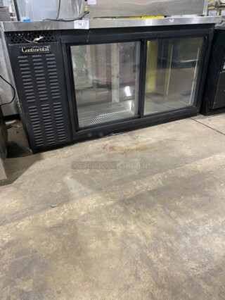 CONTINENTAL Commercial Refrigerated 2 Sliding Door Bar Back Cooler! Model BBC69-SGD-PT! 115V/60Hz/1 Phase