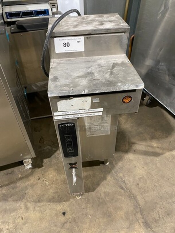 Fetco Commercial Countertop Coffee Brewing Machine! All Stainless Steel! On Legs! WORKING WHEN REMOVED! Model: CBS2041E SN: 450408113625 120/208/240V 60HZ 1 Phase