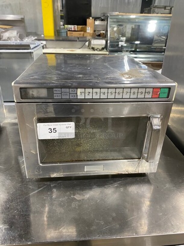 Panasonic Commercial Countertop Microwave Oven! All Stainless Steel! With View Through Door! Model: NE17521 SN: 6A72100018 208/230V 60HZ 1 Phase