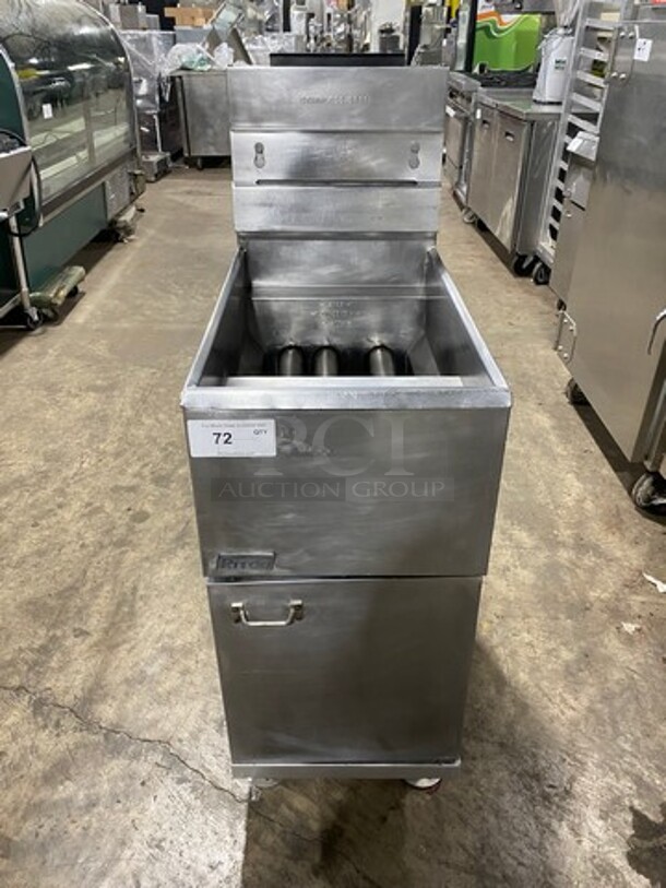 Pitco Commercial Natural Gas Powered Deep Fat Fryer! All Stainless Steel! On Legs! Model: 35C SN: G12HD039623 - Image 1 of 8