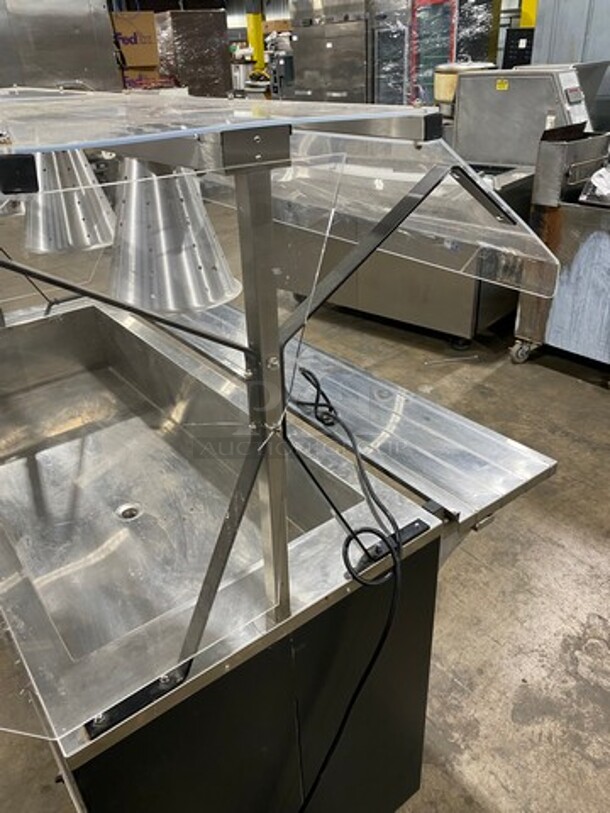 Vollrath Commercial Refrigerated Food Serving Station Counter/ Cold Pan! With Sneeze Guard! With Lowering Prep Line! Stainless Steel Body! On Casters! Model: R3871660 SN: B31500809205001 120V 60HZ 1 Phase - Image 11 of 11
