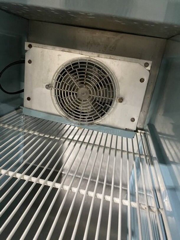 Delfield Custom Made One Door Lowboy Work Top Cooler! With Stainless Steel Top With Raised Back Splash! With Outlets! On Casters! 115V 1 Phase! - Image 6 of 6