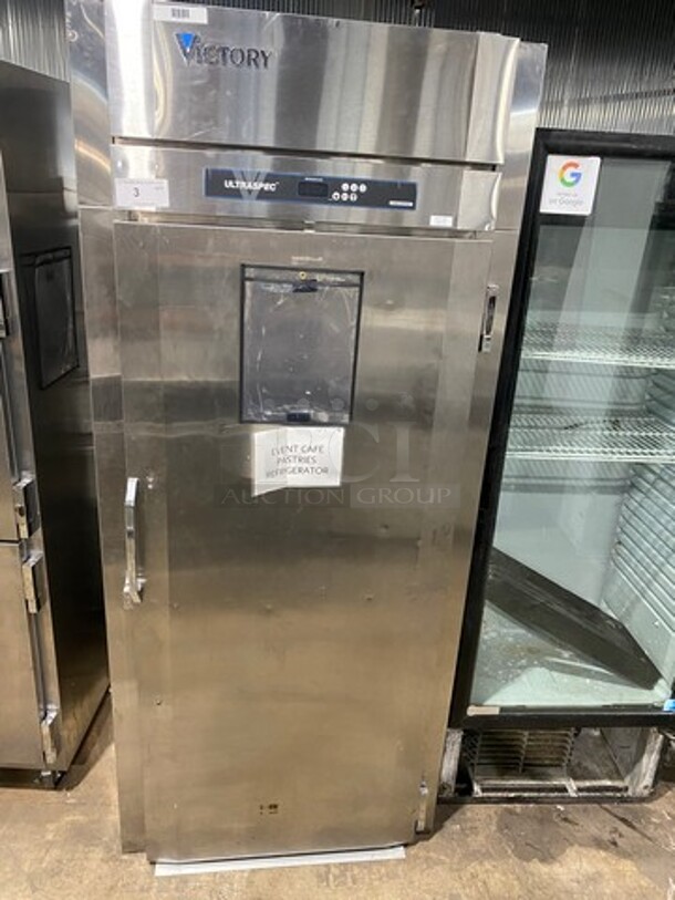 LATE MODEL! Victory Commercial Single Door Roll In Refrigerator! Solid Stainless Steel! WORKING WHEN REMOVED! Model: RIS1DS1 SN: M1205603 115V 60HZ 1 Phase