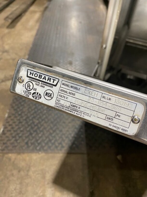 Great! Hobart New Body Style All Stainless Steel Under The Counter Dishwasher! Model LXEH Serial 231154969! 120/208/240V 1 Phase!  - Image 7 of 8