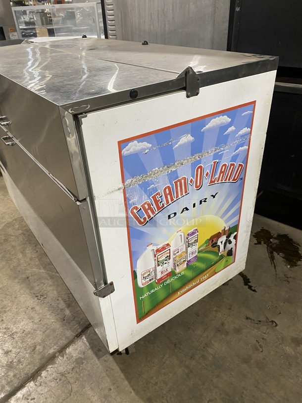 Nice! Powers Refrigerated Cream O Land Milk Cooler! On Casters! MODEL:780 SN: A050029 115V 1 PH!
 - Image 2 of 6