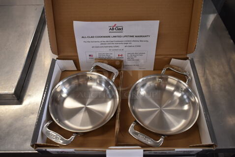 2 Boxes of 2 BRAND NEW! All-Clad Stainless Steel Pans w/ Handles. 2 Times Your Bid!