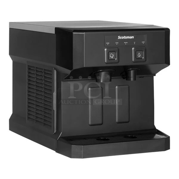 BRAND NEW SCRATCH AND DENT! 2024 Scotsman HID207ABX-1A  Meridian Air Cooled Compact Nugget Ice Machine with 7 lb. Bin, Push Button Ice and Water Dispensing. 196 lb. 115 Volts, 1 Phase.  - Image 1 of 4