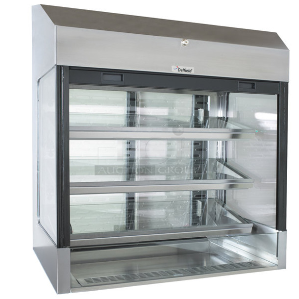 BRAND NEW SCRATCH AND DENT! 2020 Delfield ASM-36P Stainless Steel Commercial Drop-In Refrigerated Horizontal Air Curtain Merchandiser. 115 Volts, 1 Phase. Cannot Test Due To Plug Style