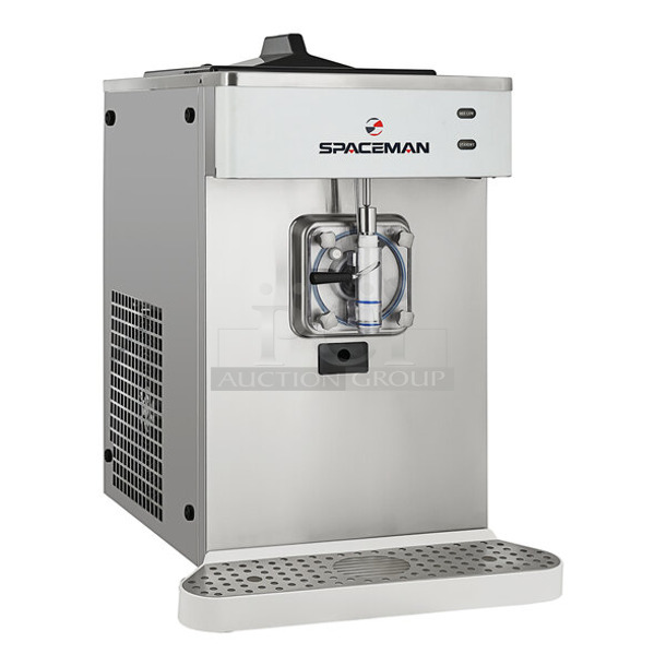 BRAND NEW SCRATCH AND DENT! Spaceman 6690-CL Stainless Steel Commercial Countertop Air Cooled Single Bowl Countertop Slushy / Granita Frozen Drink Machine. 220 Volts, 1 Phase. 