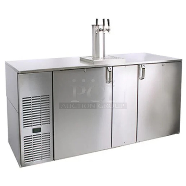 BRAND NEW! 2022 Glastender KC72 Stainless Steel Commercial Direct Draw Kegerator. Unit Does Not Have Beer Tower Holes Cut. 115 Volts, 1 Phase. Tested and Working!