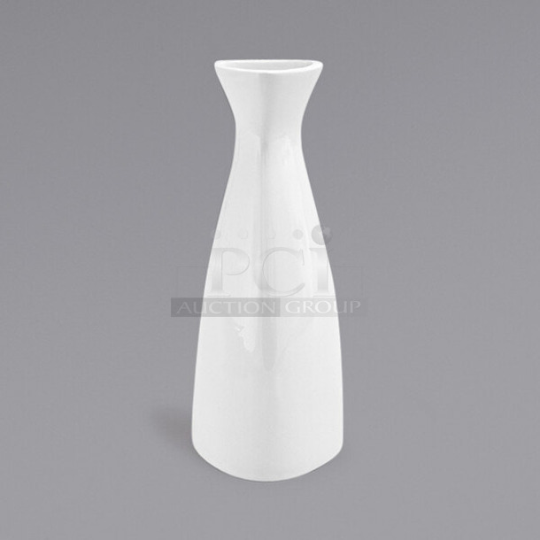Box of 24 BRAND NEW IN BOX! Front of the House TSB004WHP22 Kyoto 12 oz. Bright White Porcelain Bud Vase.