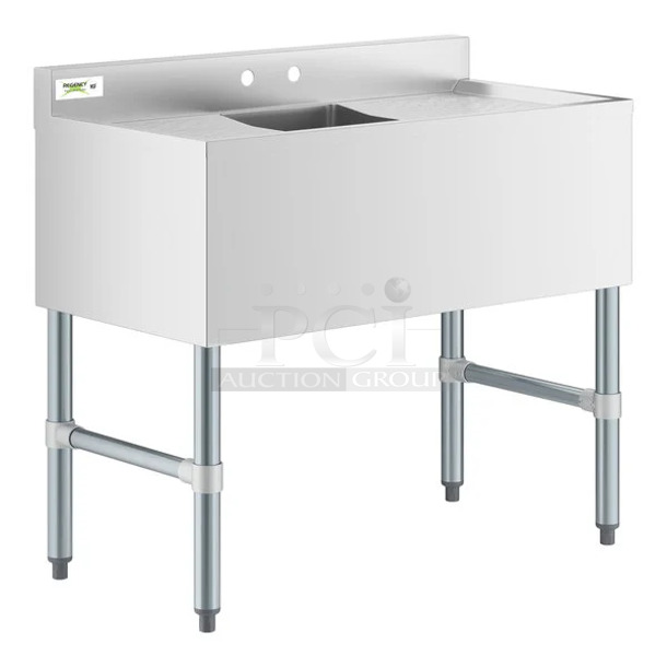 BRAND NEW SCRATCH AND DENT! Regency 600B11014213 Stainless Steel Single Bay Underbar Sink with Two Drainboards. 