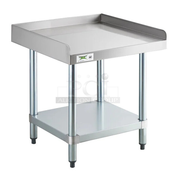 BRAND NEW SCRATCH AND DENT! Regency 600ES2424G 24" x 24" 16-Gauge Stainless Steel Equipment Stand with Galvanized Undershelf - Image 1 of 2