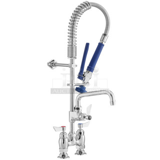 BRAND NEW SCRATCH AND DENT! Waterloo 750PRDL48 1.15 GPM Low Profile Deck-Mounted Pre-Rinse Faucet with 4" Centers and 8" Add-On Faucet