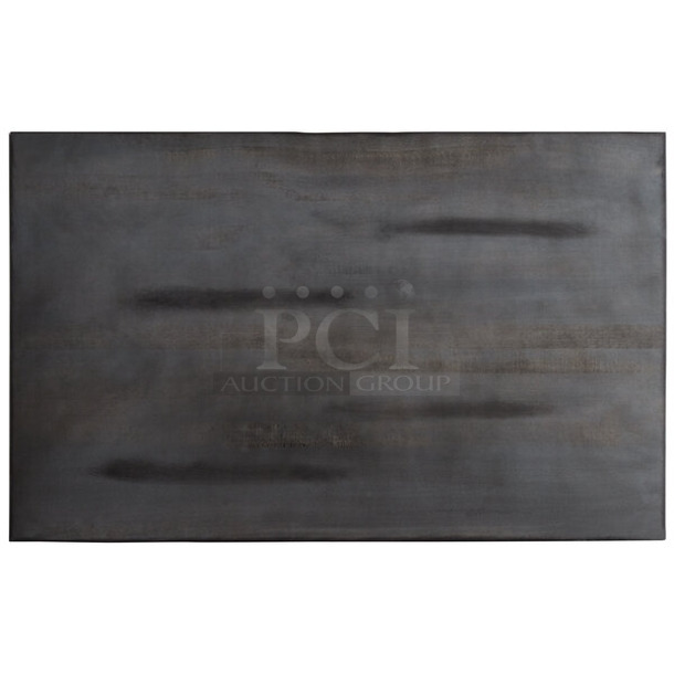 BRAND NEW SCRATCH AND DENT! Lancaster Table and Seating 3493048ANTGY Industrial 30" x 48" Solid Wood Live Edge Table Top with Antique Slate Gray Finish - Image 1 of 3