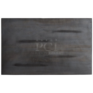 BRAND NEW SCRATCH AND DENT! Lancaster Table and Seating 3493048ANTGY Industrial 30" x 48" Solid Wood Live Edge Table Top with Antique Slate Gray Finish