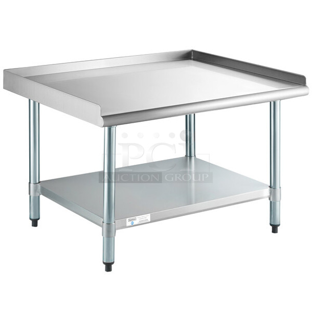 BRAND NEW SCRATCH AND DENT! Steelton 522SG3036 30" x 36" 18-Gauge Stainless Steel Equipment Stand with Undershelf and Galvanized Legs. May Be Missing Pieces.  - Image 1 of 3