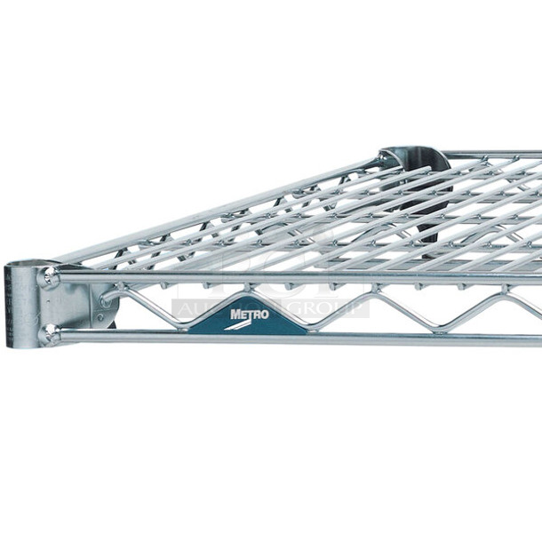 2 Boxes of 2 BRAND NEW SCRATCH AND DENT! Metro 2460BR Super Erecta Brite Wire Shelf - 24" x 60". 2 Times Your Bid! May Be Missing Pieces.  - Image 1 of 3