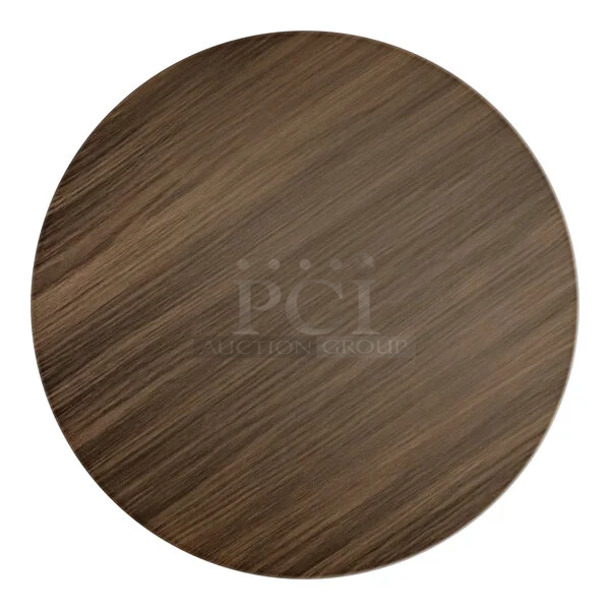 3 BRAND NEW SCRATCH AND DENT! Lancaster Table & Seating 16430rtfdwl 30" Round Thermo-Formed MDF Table Top with Dark Walnut Finish. 3 Times Your Bid! - Image 1 of 4