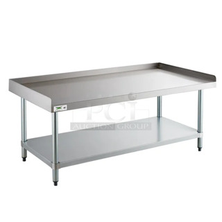 2 BRAND NEW SCRATCH AND DENT! Regency 600ES3060G  30" x 60" 16-Gauge Stainless Steel Equipment Stand with Galvanized Undershelf. 2 Times Your Bid! May Be Missing Pieces. 