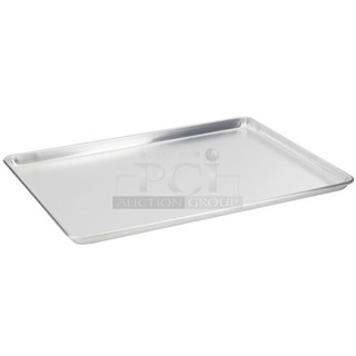 BRAND NEW SCRATCH AND DENT! Box of 12 9369002 Vollrath 9002 Wear-Ever Full Size 18 Gauge 18" x 26" Wire in Rim Aluminum Bun / Sheet Pan