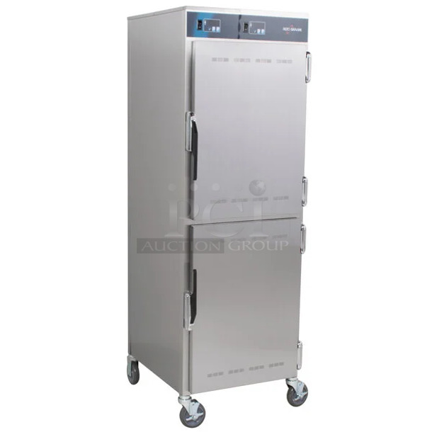 BRAND NEW SCRATCH AND DENT! 2024 Alto Shaam 1200-UP Stainless Steel Commercial Mobile 16 Pan Dutch Door Holding Cabinet with Universal Racks on Commercial Casters. 120 Volts, 1 Phase. Tested and Working! - Image 1 of 9