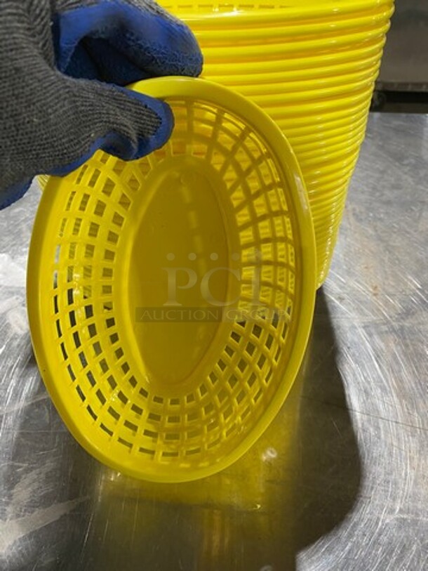 NEW! IN THE BOX! ALL ONE MONEY! 3DZ Tablecraft Yellow Poly Oval Fast Food Serving Baskets! - Image 3 of 5