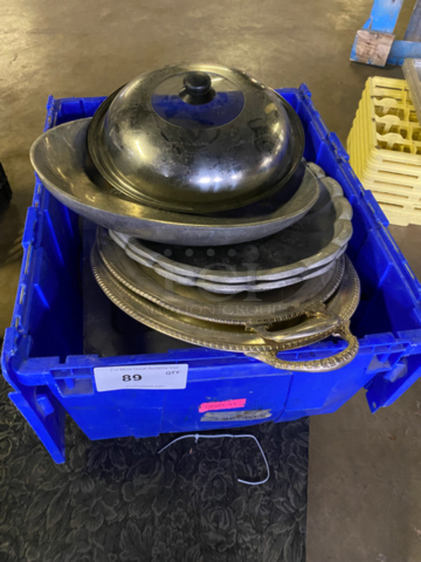 ALL ONE MONEY! Various Decorative Metal Food Serving/ Display Trays! - Image 1 of 5