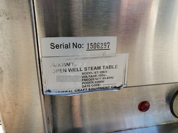ADCRAFT Electric 3 Bay Steam Table  - Image 4 of 4