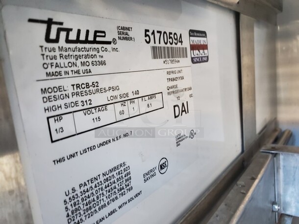 TRUE TRCB-52 2 Drawers Chef Base On Casters! 115V 52X32X28 - Image 4 of 6