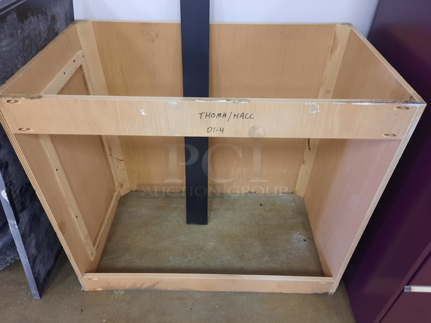 Filing Cabinet in Maroon and Wooden Unit and Black Slabe.
15X28X49.5 and 40X23X35. 2 Times Your Bid! (Main Building)  - Image 4 of 5