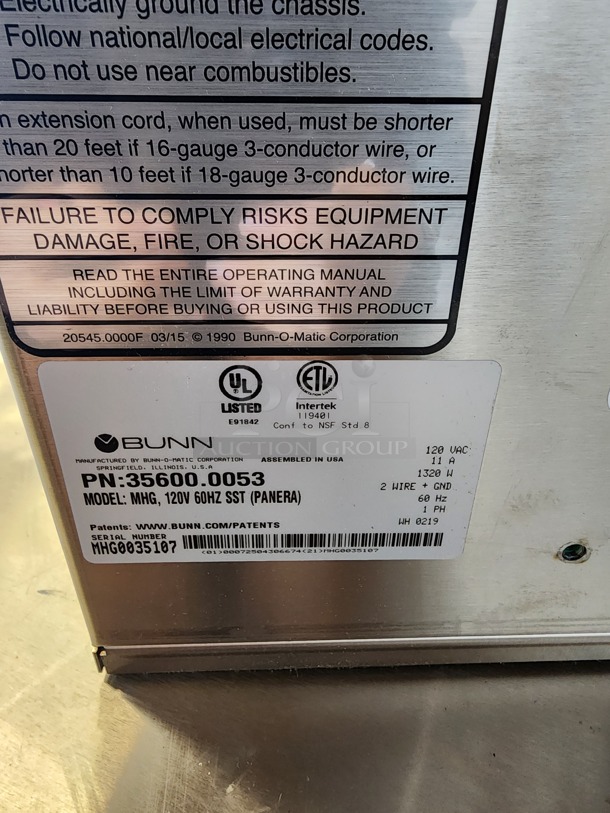 BRAND NEW IN BOX! 2019 Bunn MHG Stainless Steel Commercial Multi Hopper Coffee Bean Grinder. 120 Volts, 1 Phase. - Image 5 of 5