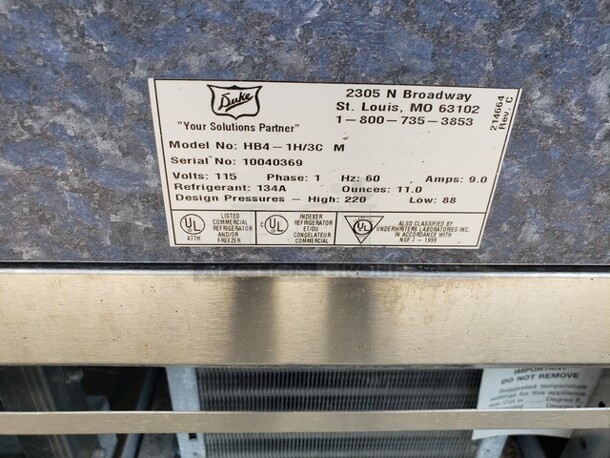 Duke 60" Hot/Cold Portable Buffet w/ (1) Hot Well & (3) Cold Sections!

115 V
1 PH
60 Hz - Image 3 of 5