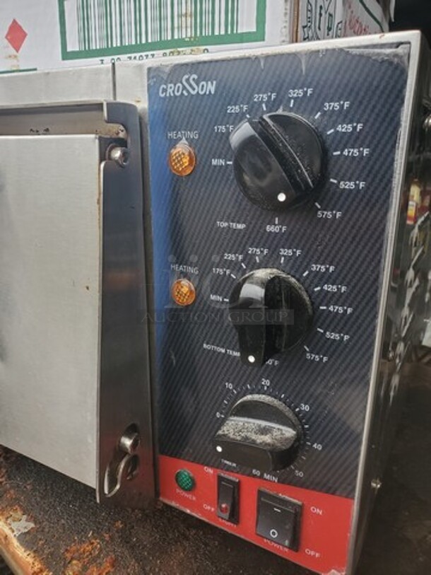 CROSSON CPO-160 Countertop Electric Indoor Commercial Pizza Oven, 60-minitue Timer,Indoor Stainless Steel Commercial Pizza Maker for Restaurant Home Use,120V/1600W(CPO-160) - Image 2 of 6