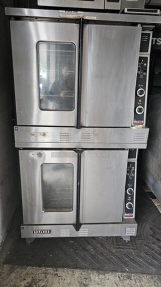 Garland Double Stack Natural Gas Oven (2X Bid) *missing racks in one oven*