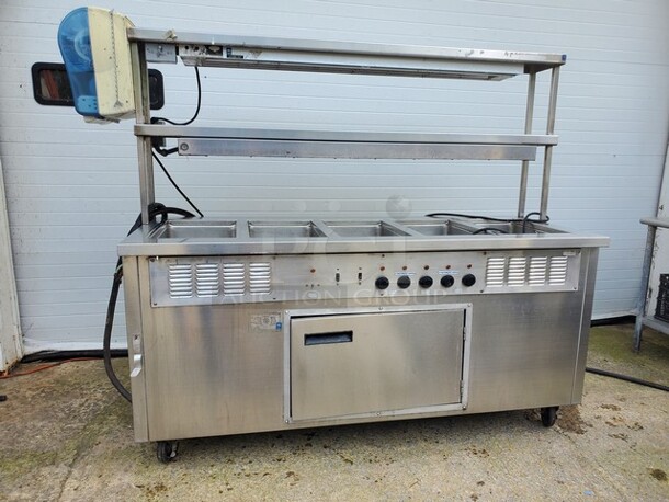 5 Bay Steam Table W/ overhead and warmers (See pictures for more details)  - Image 1 of 11