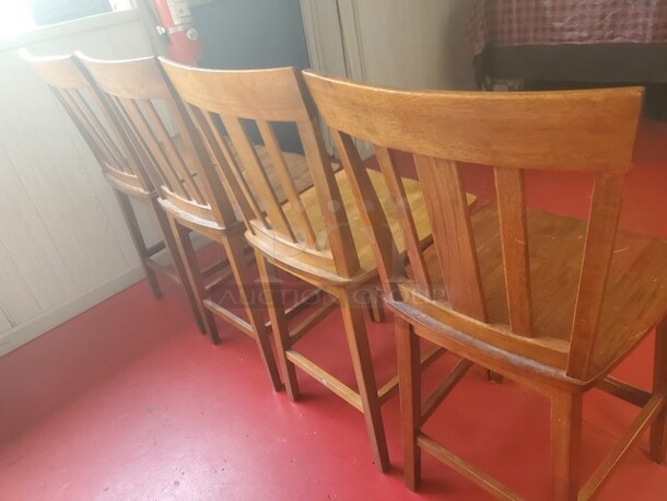 Wooden Restaurant Barstool BIDX8 - Image 2 of 3