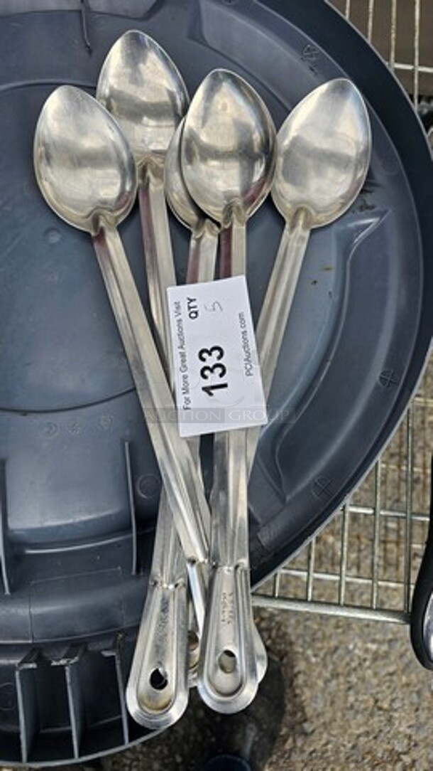 Lot of 5 Stainless Steel Serving Spoons - Image 1 of 2