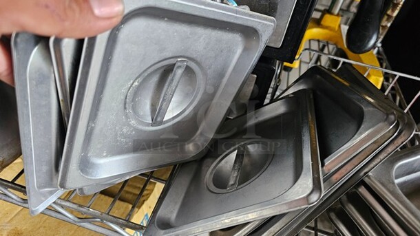 Lot of 8 Stainless Steel Square Food Pans Lids - Image 2 of 2