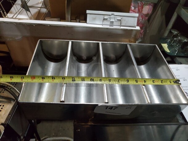 Stainless Steel 4 Compartment Cutlery Bin - Image 2 of 3